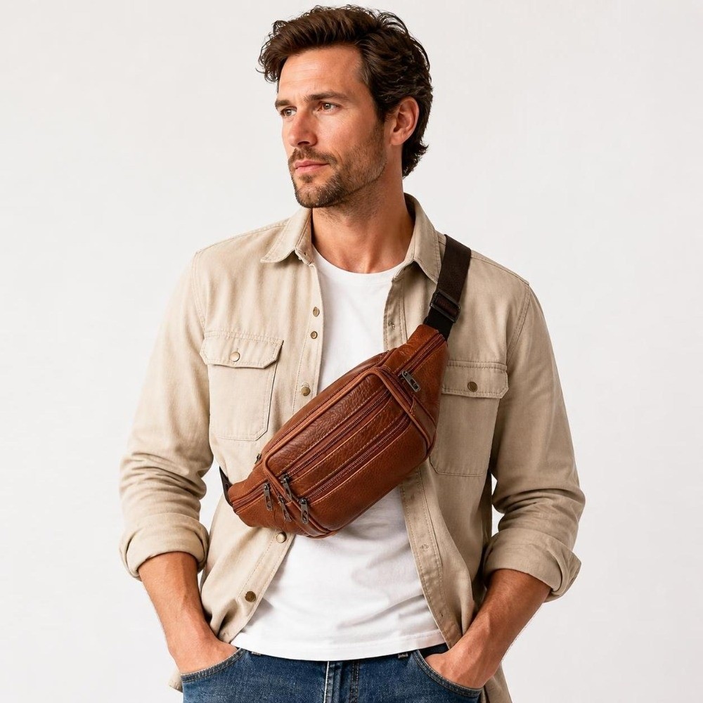 Luxury Bags Leather - Bolsa de cintura de couro de